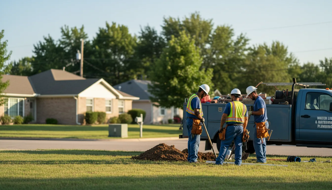 Residential water line and bathroom plumbing service in Harwood, TX